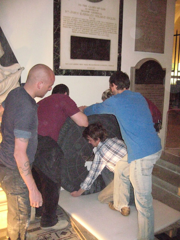 Installation of the memorial plaque